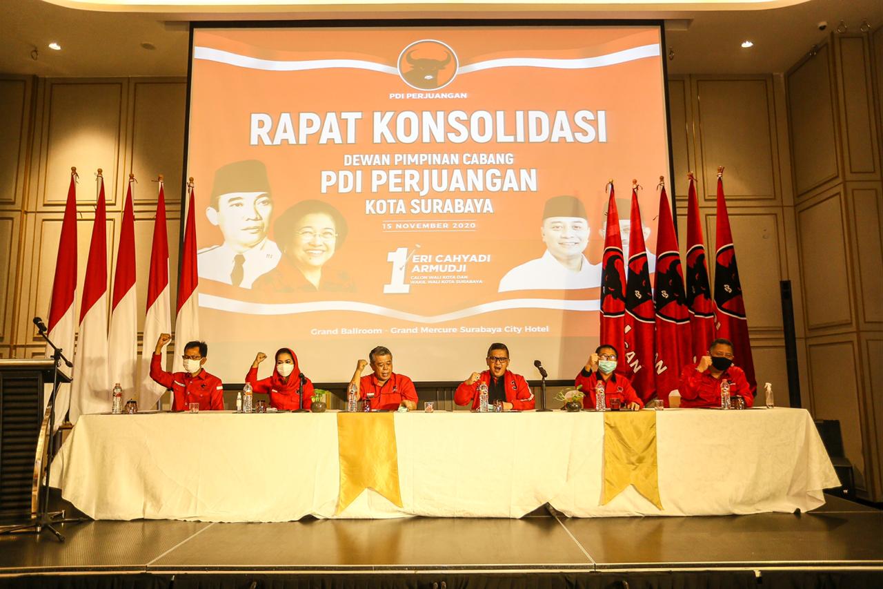 Puti Guntur Soekarno ketika mengikuti konsolidasi internal DPC PDI Perjuangan. (Foto: Alief Sambogo/Ngopibareng.id)