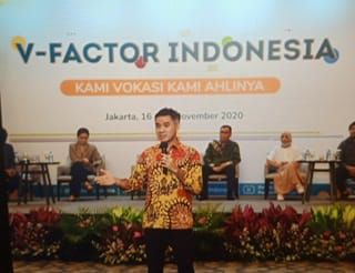 Direktur Jenderal Pendidikan Vokasi Kemendikbud, Wikan Sakarinto meluncurkan V-Vactor Indonesia. ( foto: istimewa )