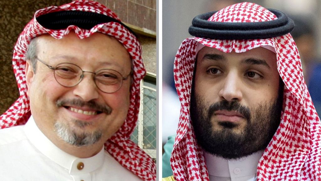 Jamal Khashoggi dan Pangeran Muhammad bin Salman. (Foto: bbc)