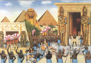 Ilustrasi yang menggambarkan peradaban Mesir kuno, di zaman Fir'aun. (Foto: tarikh)