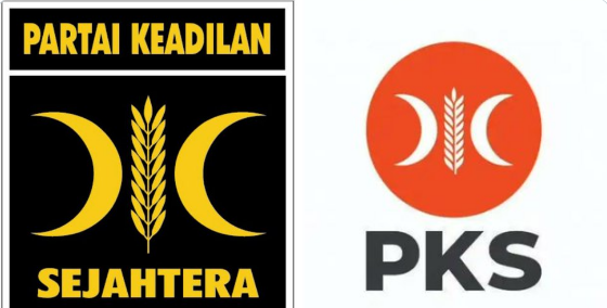 Logo Partai Keadilan Sejahtera lama (kiri) dan terbaru didominasi warna orange dan putih. (Foto: Dok, PKS)