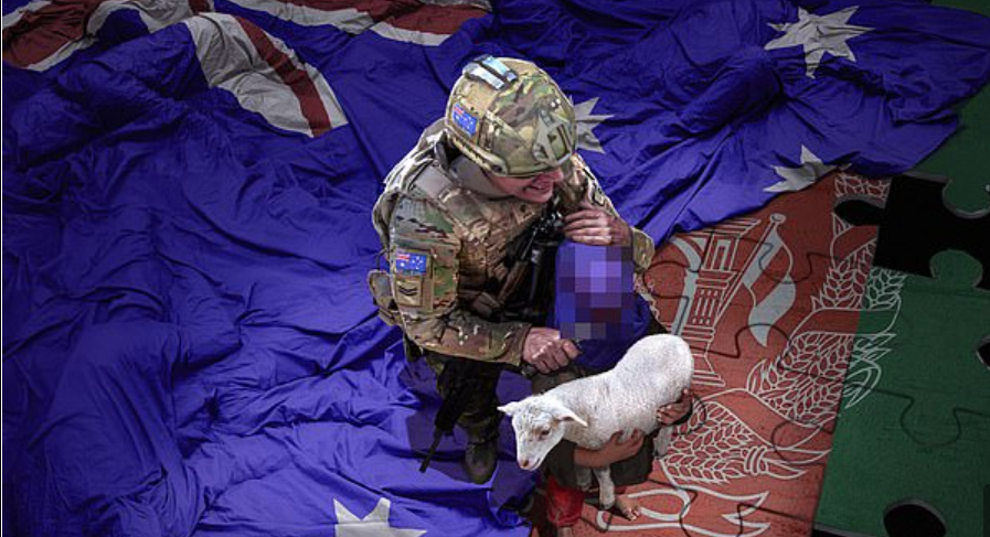 Foto tentara Australia yang disebut disinformasi, diunggah oleh pemerintah China. (Dailymail)