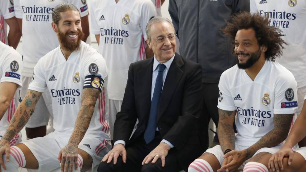 Sergio Ramos dan Presiden Real Madrid, Florentino Perez. (Foto: Marca)