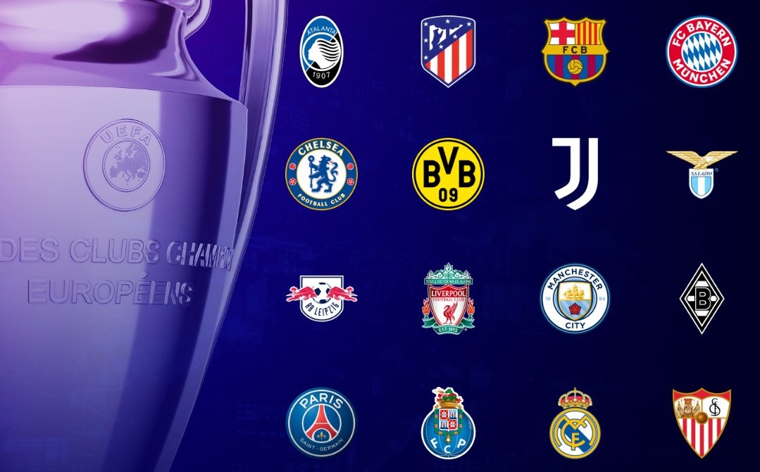 16 Tim yang lolos ke 16 besar Liga Champions. (Foto: Twitter/@ChampionsLeague)