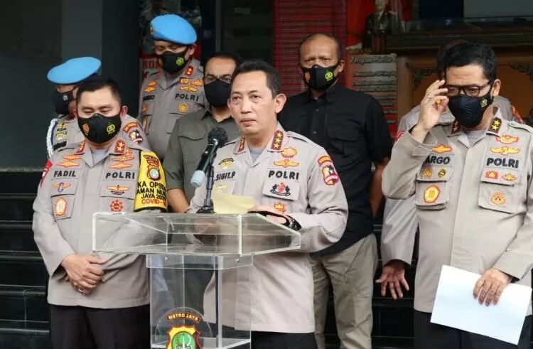 Kabareskrim Polri Komjen Pol Listyo Sigit Prabowo dalam konferensi pers perkembangan penyelidikan kasus penembakan laskar FPI. (Foto: Ant)