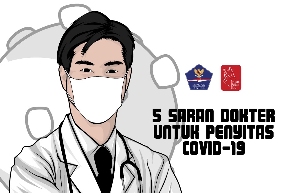 Ilustrasi saran dokter di tengah pandemi corona (Covid-19) patuhi protokol kesehatan 3M. (Grafis: Fa Vidhi/Ngopibareng.id)