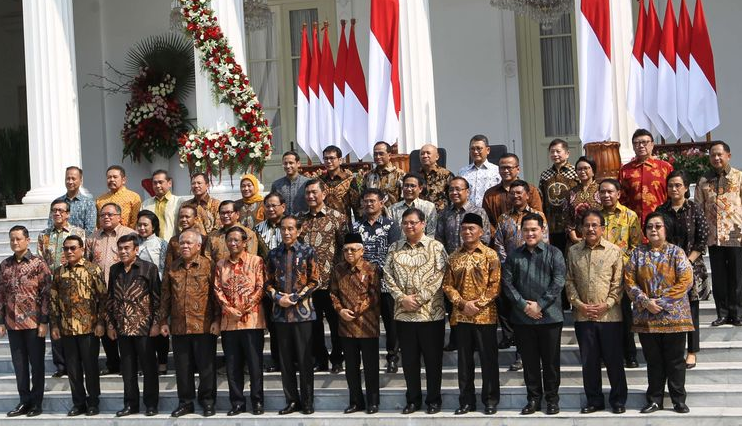 Jajaran menteri Kabinet Indonesia Maju. (Foto: Dok. Setpres)