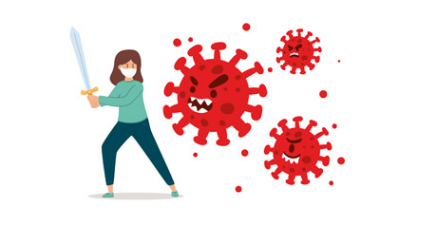 Ilustrasi sebaran virus corona atau Covid-19. (Grafis: Dinas Kesehatan Kota Surabaya)