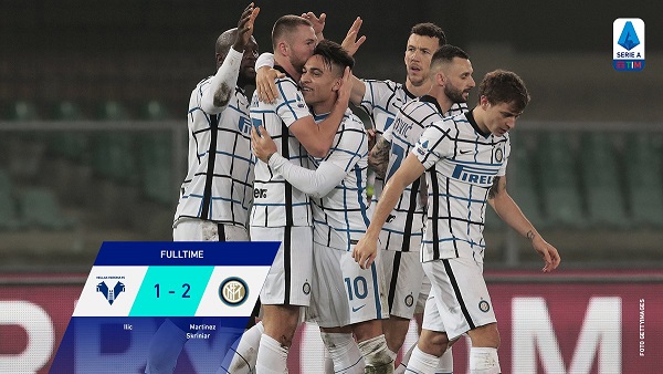 Inter Milan dijamu Hellas Verona di Stadio Marc'Antonio Bentegodi di pekan ke-14 Liga Italia 2020/2021, Kamis 24 Desember 2020 dini hari. (Foto: Twitter)