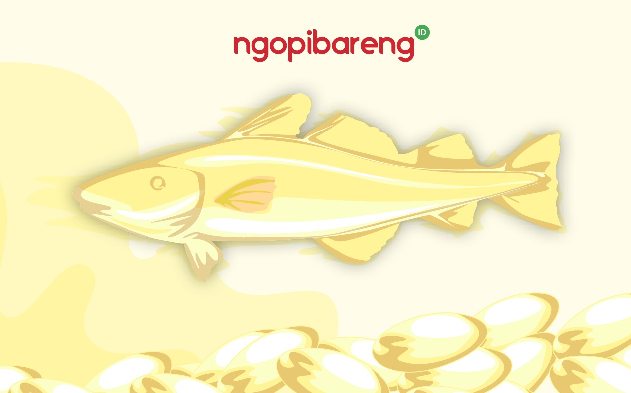 Ilustrasi minyak ikan yang bisa diperoleh dari mackerel, tuna, sarden, atau salmon. (Grafis: Fa Vidhi/Ngopibareng.id))
