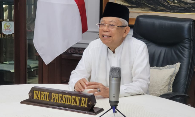 Wapres Ma'ruf Amin mengapresiasi kerja cepat Majelis Ulama Indonesia dalam memberikan fatwa halal untuk vaksin Sinovac. (Foto: Setwapres)