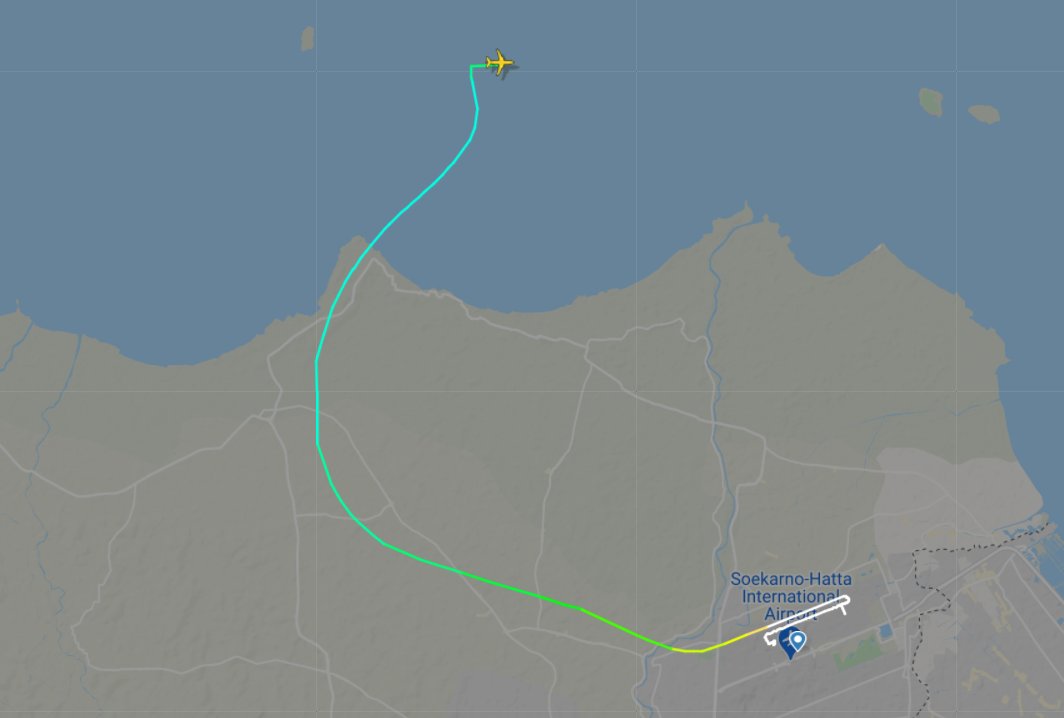 Kronologi hilangnya pesawat Sriwijaya AIr. (Foto: Tangkapan layar twitter @flightradar24)