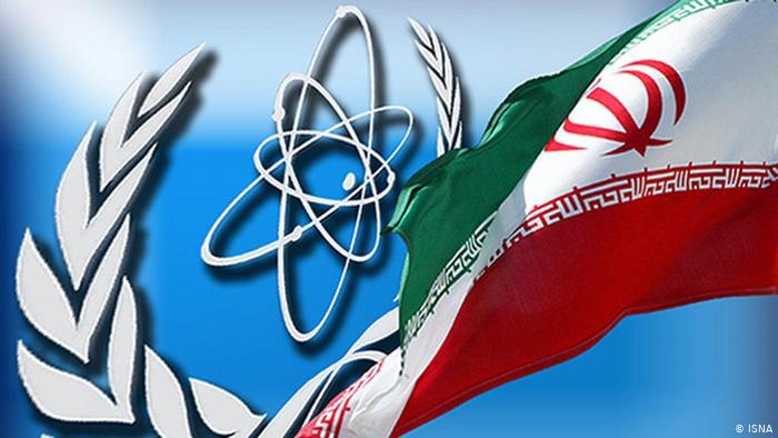 Badan Energi Atom Internasional (IAEA) dan bendera iran. (Foto: bbc)