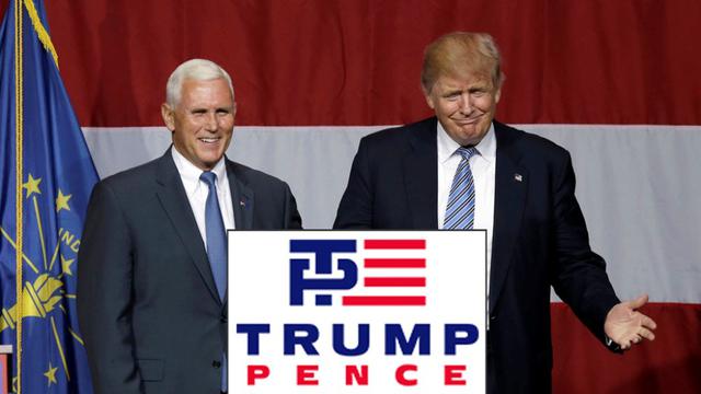 Donald Trump dan Wapres Mike Pence. (Foto: afp)