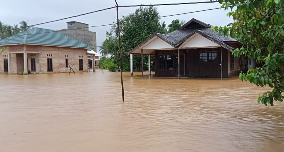 Banjir di Kabupaten Tanah Laut, Kalimantan Selatan pada 31 Desember 2020. (Foto:Ilustrasi/BNPB)
