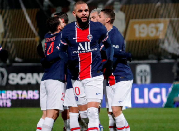 Layvin Kurzawa mencetak gol di babak kedua, Paris Saint-Germain (PSG) unggul 1-0 atas Angers, di Stade Raymond Kopa, Minggu 17 Januari 2021 dini hari WIB. (Foto: Twitter)