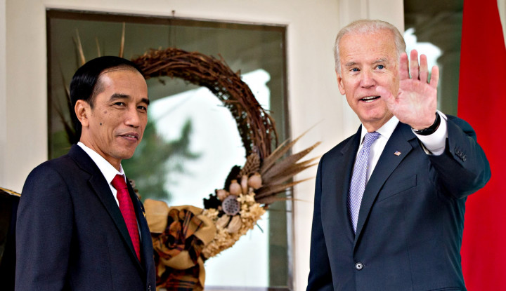 Presiden Joko Widodo bersama Joe Biden. (Foto: setpres)