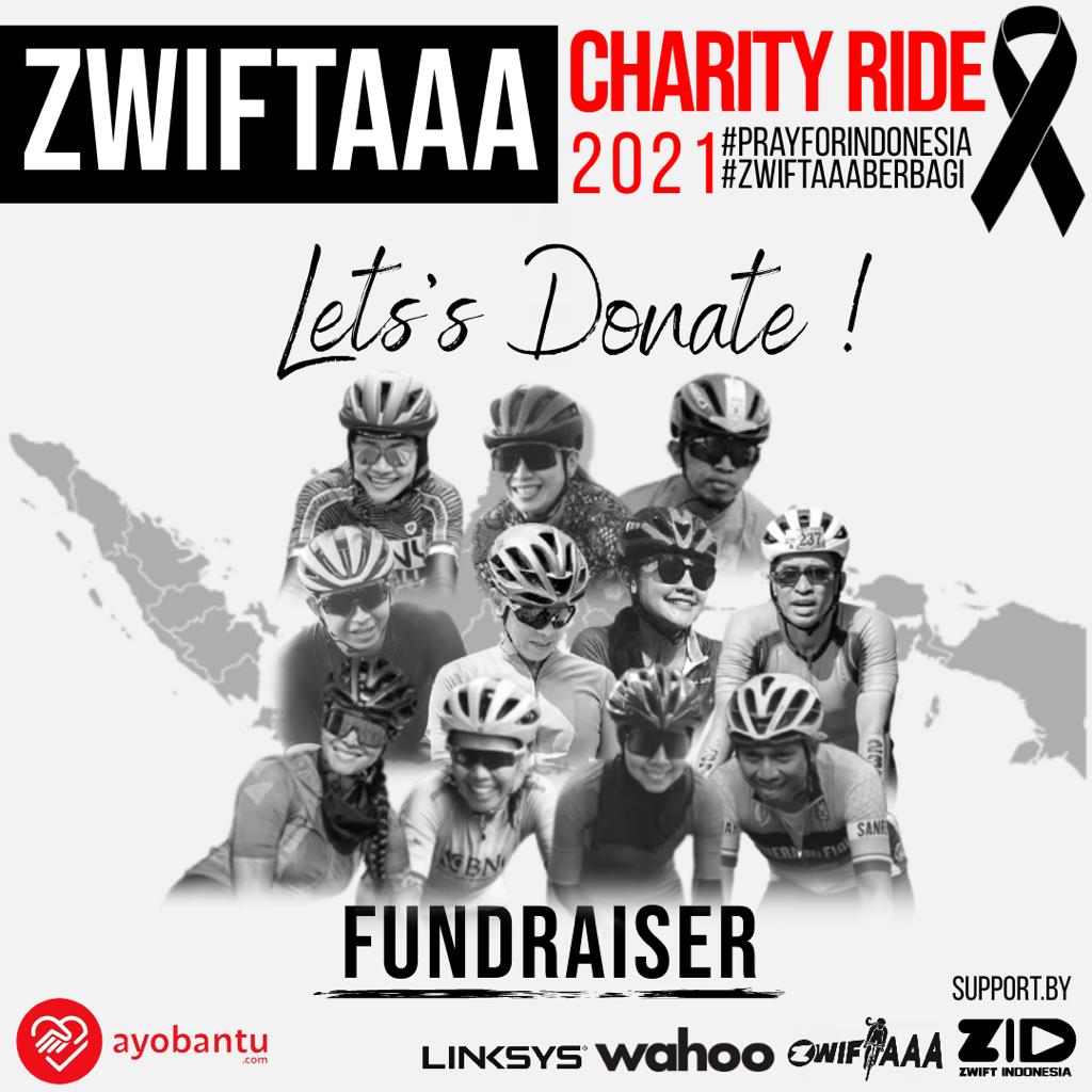 Zwiftaaa Charity Ride menggalang dana untuk korban bencana alam Indonesia. (Foto: Istimewa)