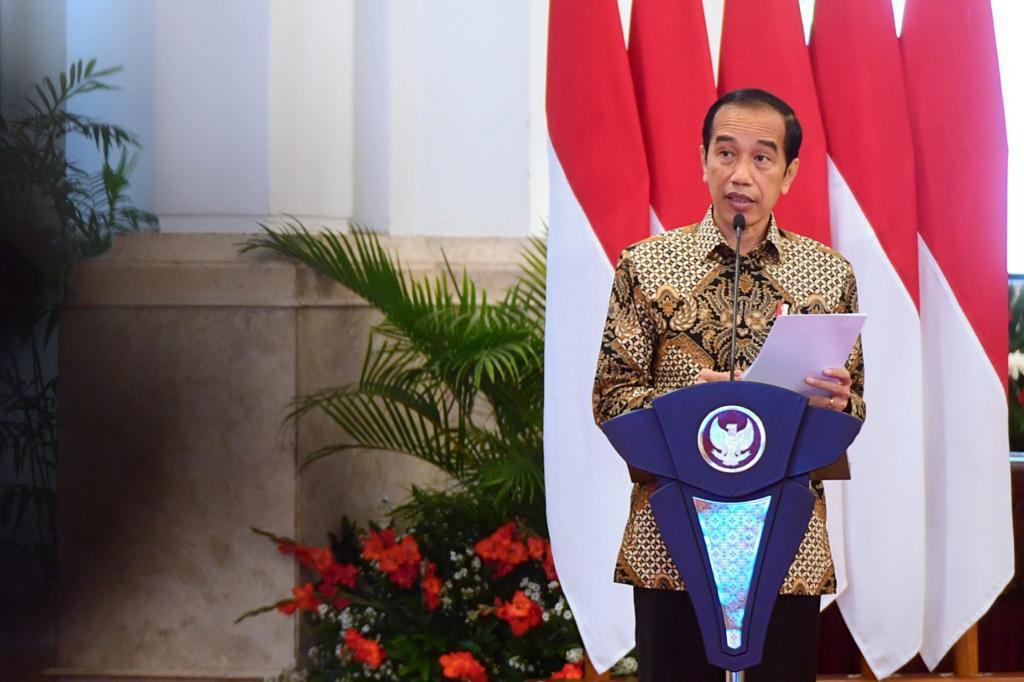 Presiden Joko Widodo (Jokowi) memberikan sambutan Hari Pers Nasional di Istana Negara, Jakarta, Selasa 9 Februari 2021. (Foto: Setpres)