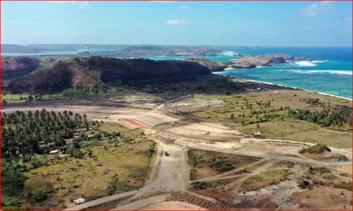 Progres pembangunan Sirkuit Mandalika, Nusa Tenggara Barat. (Foto: Antara/PT PP)