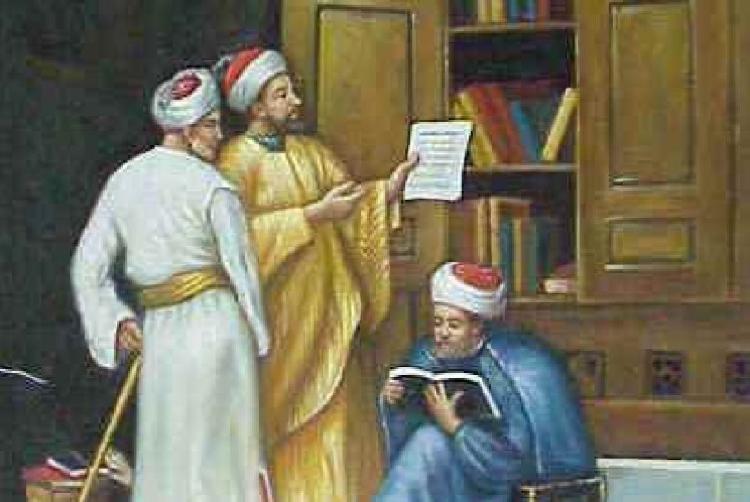 Para ilmuwan Muslim dalam aktivitas di zamannya. (Foto: Tarikh-Islam)