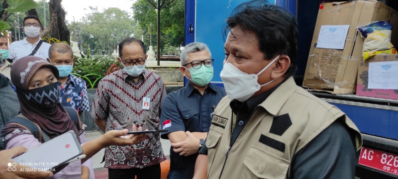 Wakil Bupati Nganjuk, Marhaen Jumadi saat dikonfirmasi wartawan di Pendopo. (Foto: Fendhy/ngopibareng.id)
