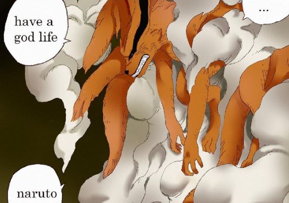 Kurama meninggalkan tubuh Naruto. (Grafis: Masashi Kishimoto)