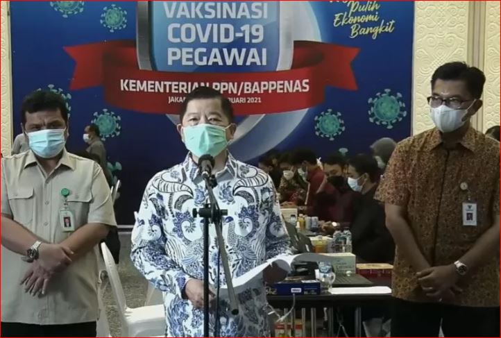 Tangkapan layar Menteri PPN/Kepala Bappenas Suharso Monoarfa dalam konferensi pers daring di Jakarta, Senin (22/2/2021). (Foto: Antara/AstridFaidlatulHabibah)