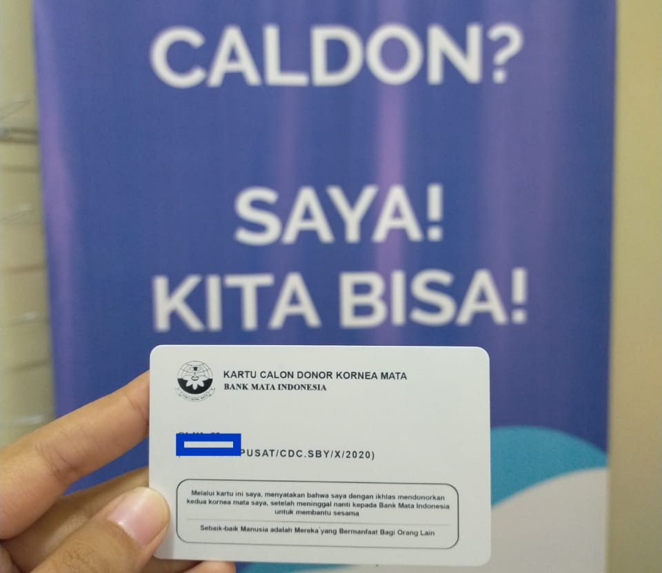 Kartu Donor Kornea CDC RS Mata Undaan Surabaya. (Foto: Istimewa)