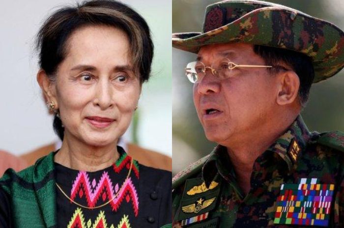 Aung San Suu Kyi dan Jendral Min Aung Hlaing Myanmar. (Foto: mdn.gov.mm)