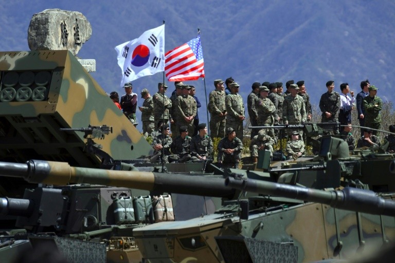Latihan gabungan militer Amerika Serikat dan dan Korea Selatan. (Foto:AFP/File)