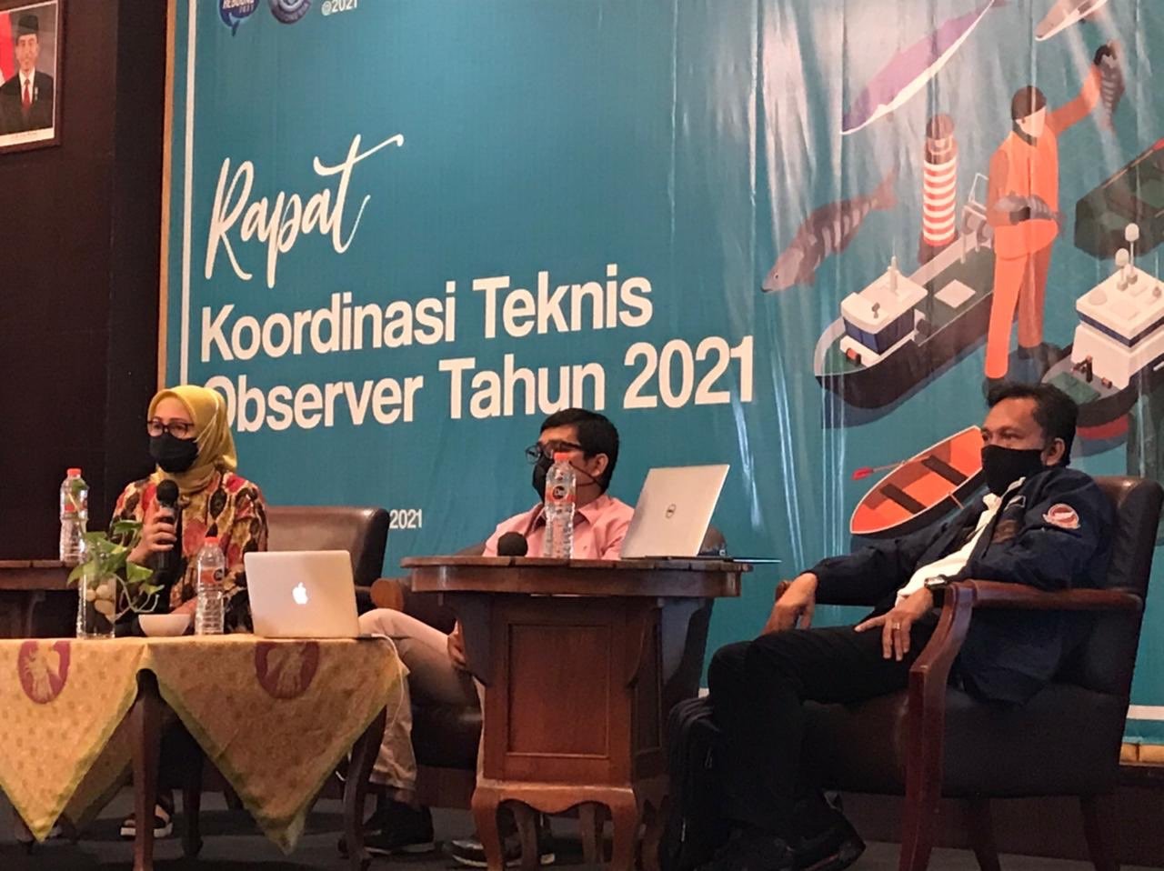 Pertemuan koordinasi teknis observer KKP tahun 2021 secara daring pada 17 Maret 2021. (Foto: humas KKP)