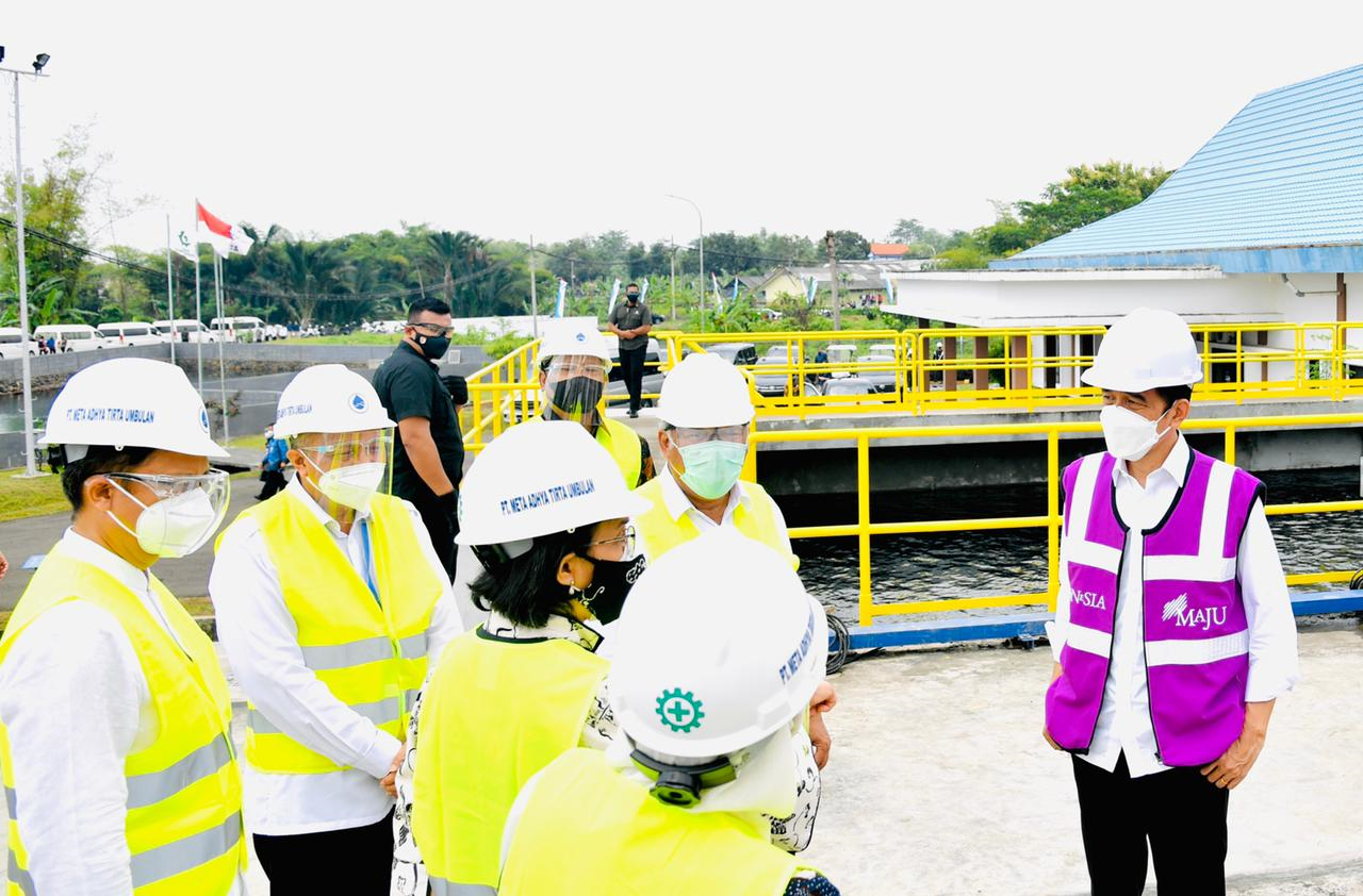 Presiden Joko Widodo meresmikan Sistem Penyediaan Air Minum (SPAM) Umbulan yang berlokasi di Kabupaten Pasuruan, Provinsi Jawa Timur. (Foto: Setpres)