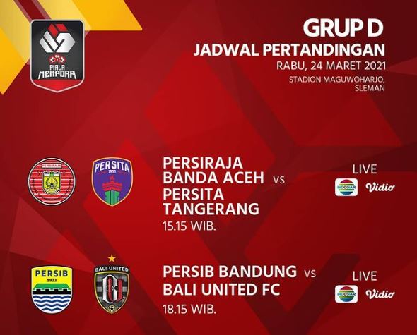 Big Match Persib Bandung Vs Bali United dan Persita Tangerang Vs Persiraja Banda Aceh, Rabu 24 Maret 2021. (Grafis: Instagram @liga1match)