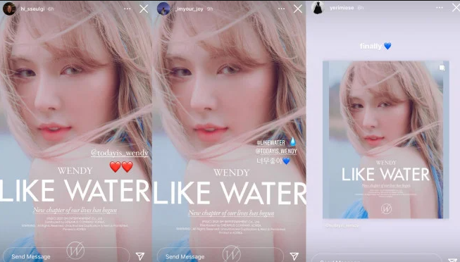 Foto Wendy Red Velvet dipromosi lagu barunya berjudul Like Water. (Foto: Instagram Red Velvet)