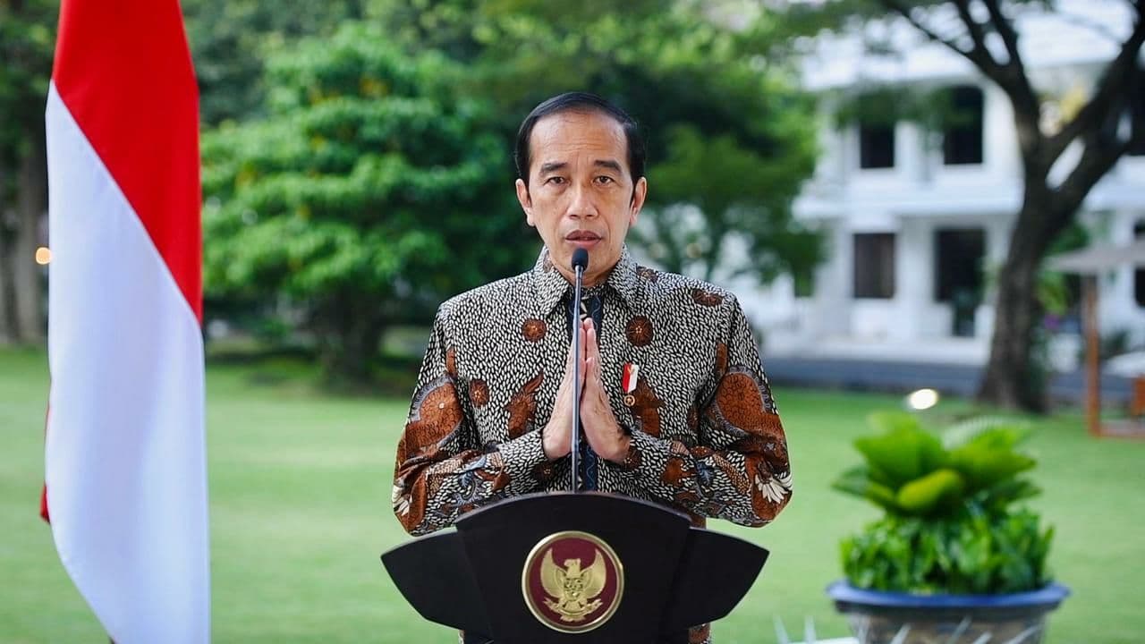 Presiden Joko Widodo pada menysmbut peringatan  Hari Raya Nyepi tingkat nasional secara virtual. (Foto: Setpres)