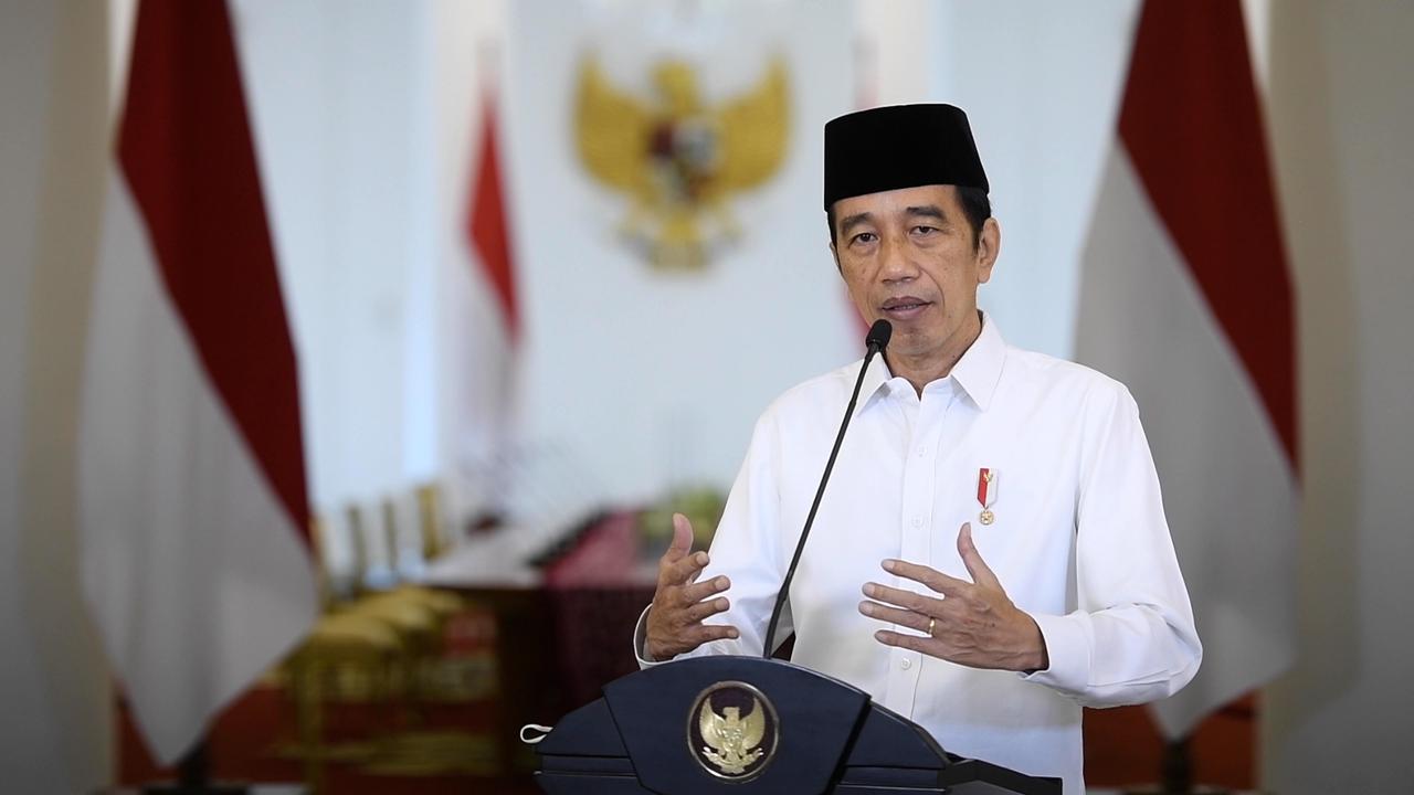 Presiden Joko Widodo membuka secara virtual Tanwir 1 Pemuda Muhammadiyah secara virtual. (Foto: Setpres)