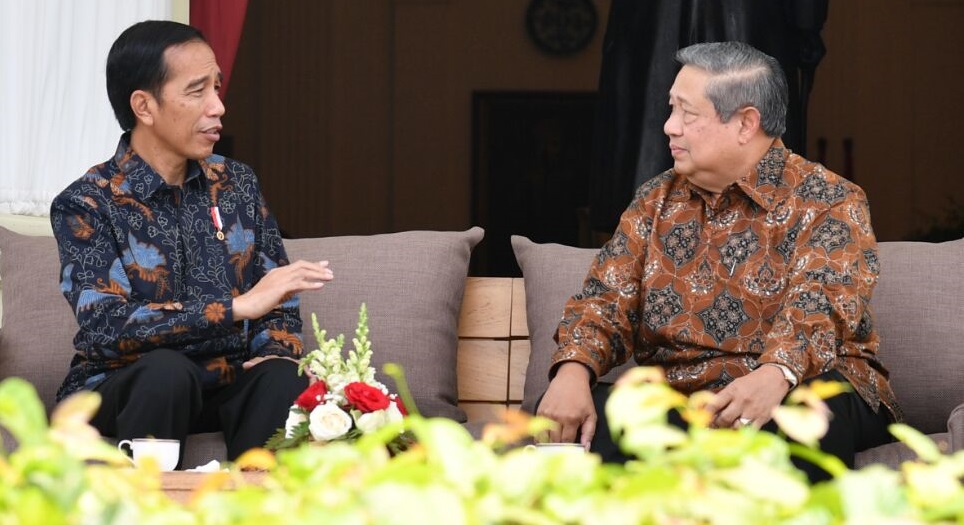 Presiden ke-6 Ri Susilo Bambang Yudhoyono menemui Presiden Joko Widodo, di Istana Merdeka, Kamis (9/3) Siang. (Foto: Biro Pers Setpres)