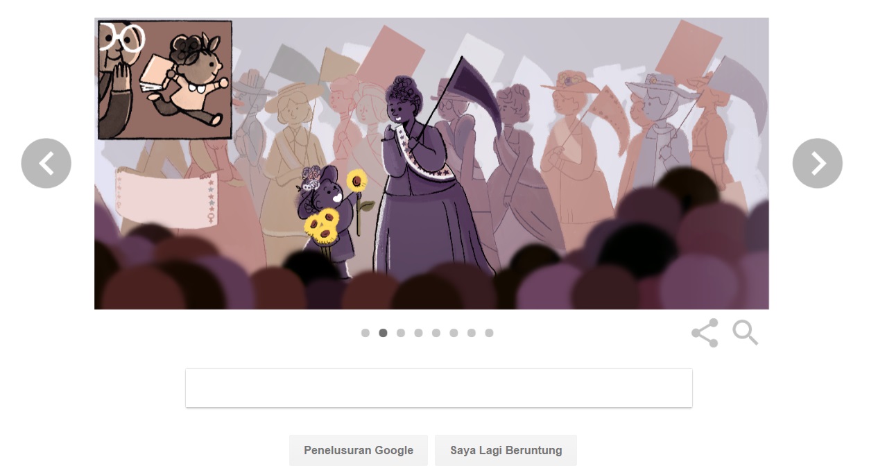 Google turut memperingati Hari Perempuan Internasional 2017 lewat Google Doodlenya. Rabu (8/3).