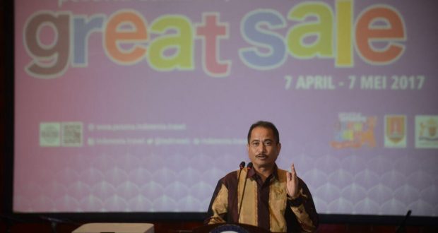 Menteri Pariwisata Ri Arief Yahya, saat memberikan sambutan di Semarang Great Sale 2017.