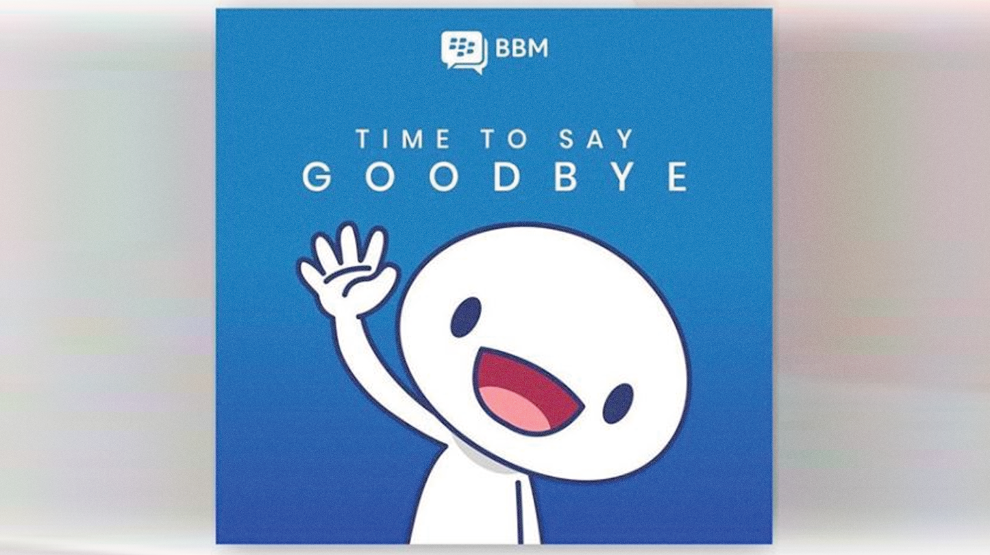 Pengumuman penutupan Blackberry Messenger (BBM) per 31 Mei 2019.