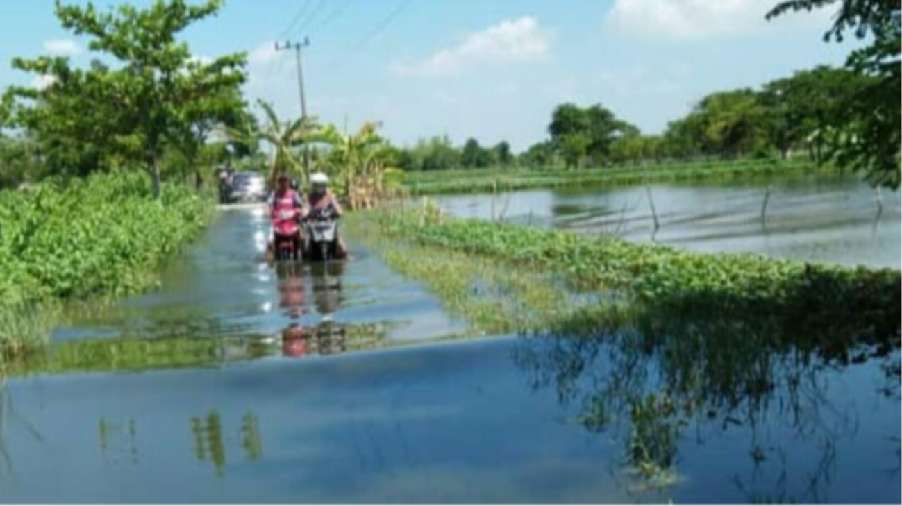 Puncak banjir di Desa Tiwet, Kalitengah, Kabupaten Lamongan 2 Mei 2019 lalu. (Foto: Wulan/ngpibareng.id)