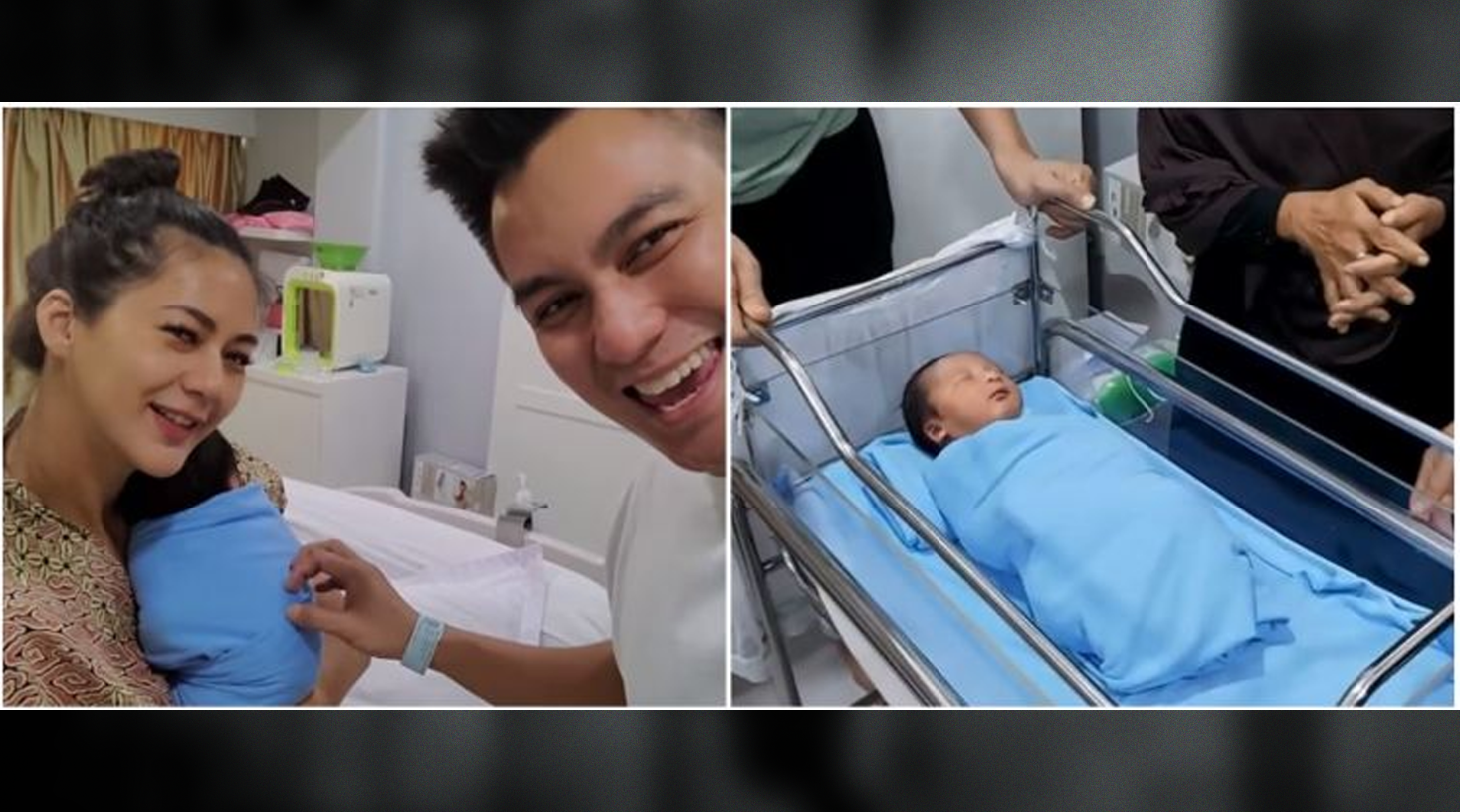 Pasangan Baim Wong dan Paula Verhoeven bersama bayinya yang lahir pada Jumat, 27 Desember 2019 lewat operasi caesar. (Foto: Instagram Baim Wong/YouTube)