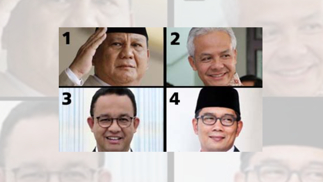 Prabowo, Ganjar Pranowo, Anies Baswedan dan Ridwan Kamil. (Ngopibareng)