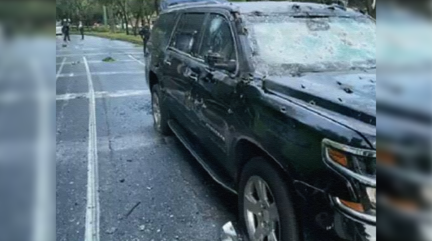 Mobil Omar Garcia, Kepala Polisi di Kota Meksiko yang dihujani peluru kelompok kartel nakoba CJNG. (Twitter)