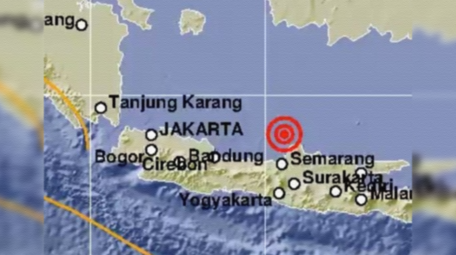 Pusat gempa di Laut Jawa pada Selasa, 7 Juli 2020. (Foto: BMKG)