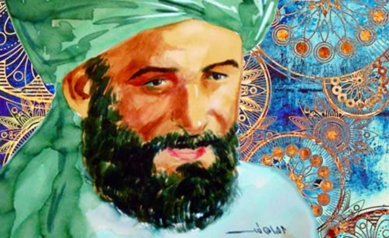 Lukisan wajah Imam Al-Qusyairi, cat air. (Foto:suarr.id)