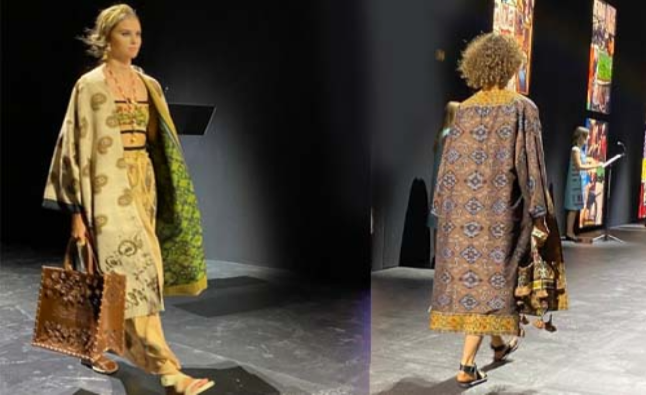 Kain Endek Bali jadi bahan pilihan yang dipamerkan Christian Dior di Paris. (Foto:KBRI)
