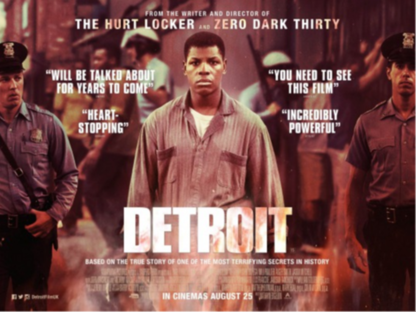 Poster film Detroit yang diangkat dari kisah nyata kerusuhan akibat isu rasial. (Foto: YouTube)