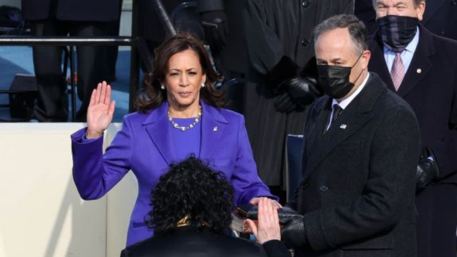 Pelantikan Wakil Presiden Amerika Serikat (AS) Kamala Harris di gedung Capitol, Washington D.C., pada 20 Januari 2021 waktu setempat. (Foto: Istimewa)